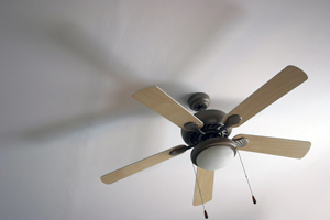 Ceiling fan casting a shadow on the ceiling