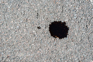 oil leak on pavement